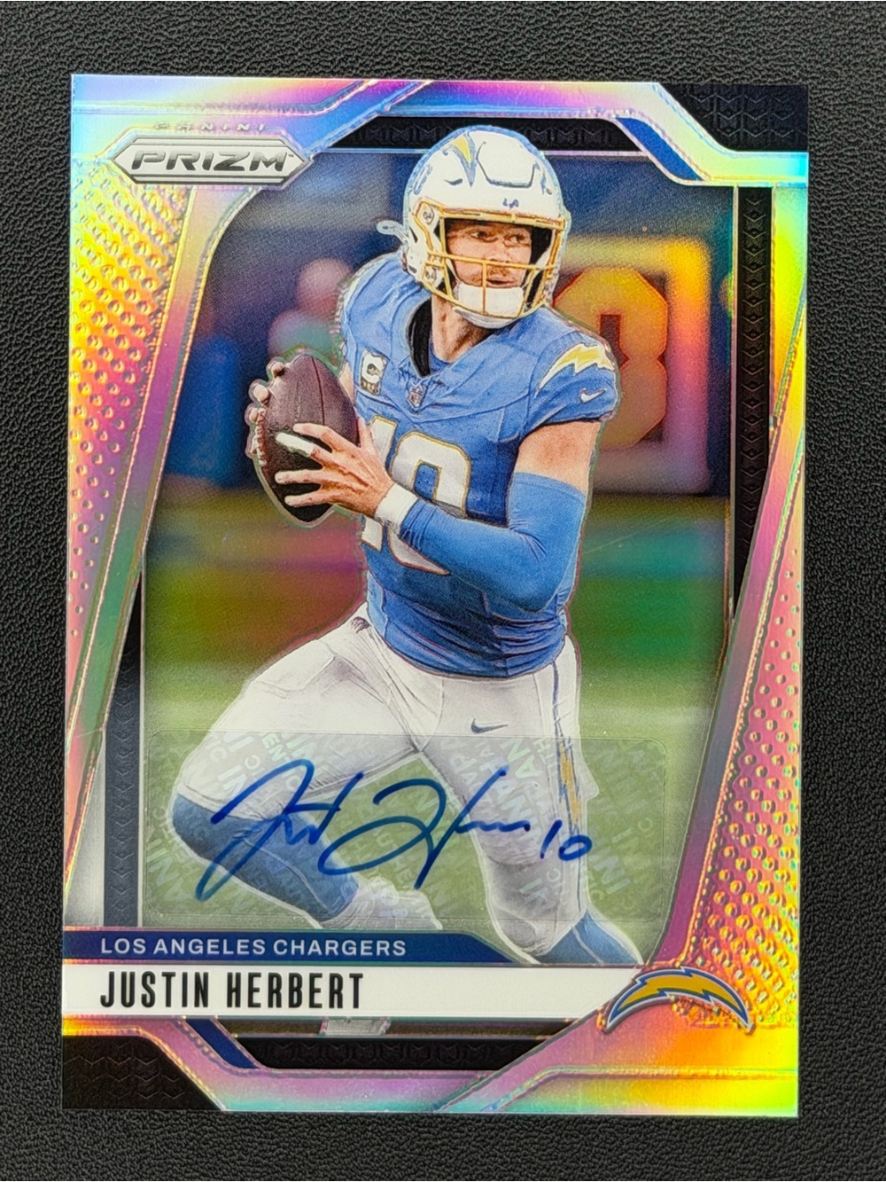 2024-25 Panini Prizm Justin Herbert Auto Autograph Silver Holo #157 LA Chargers